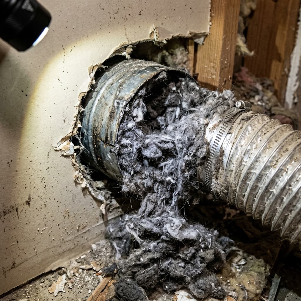 Dryer Vent before cleaning